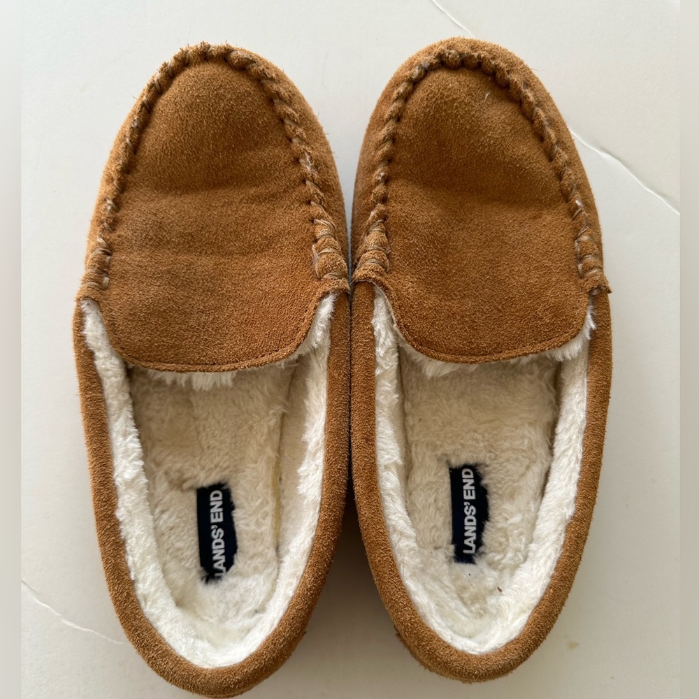 Lands’ End Suede Slippers